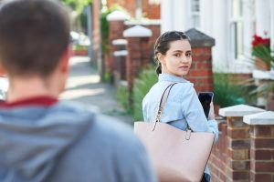 Woman being stalked