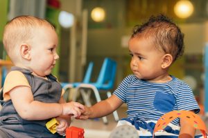 Babies playing at daycare