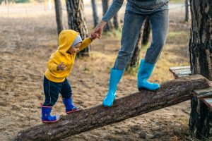 Parent helping child
